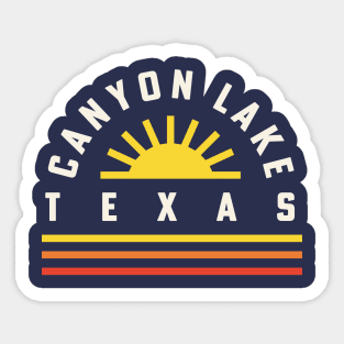 Canyon Lake Texas Retro Vintage Stripes Sunset Sticker